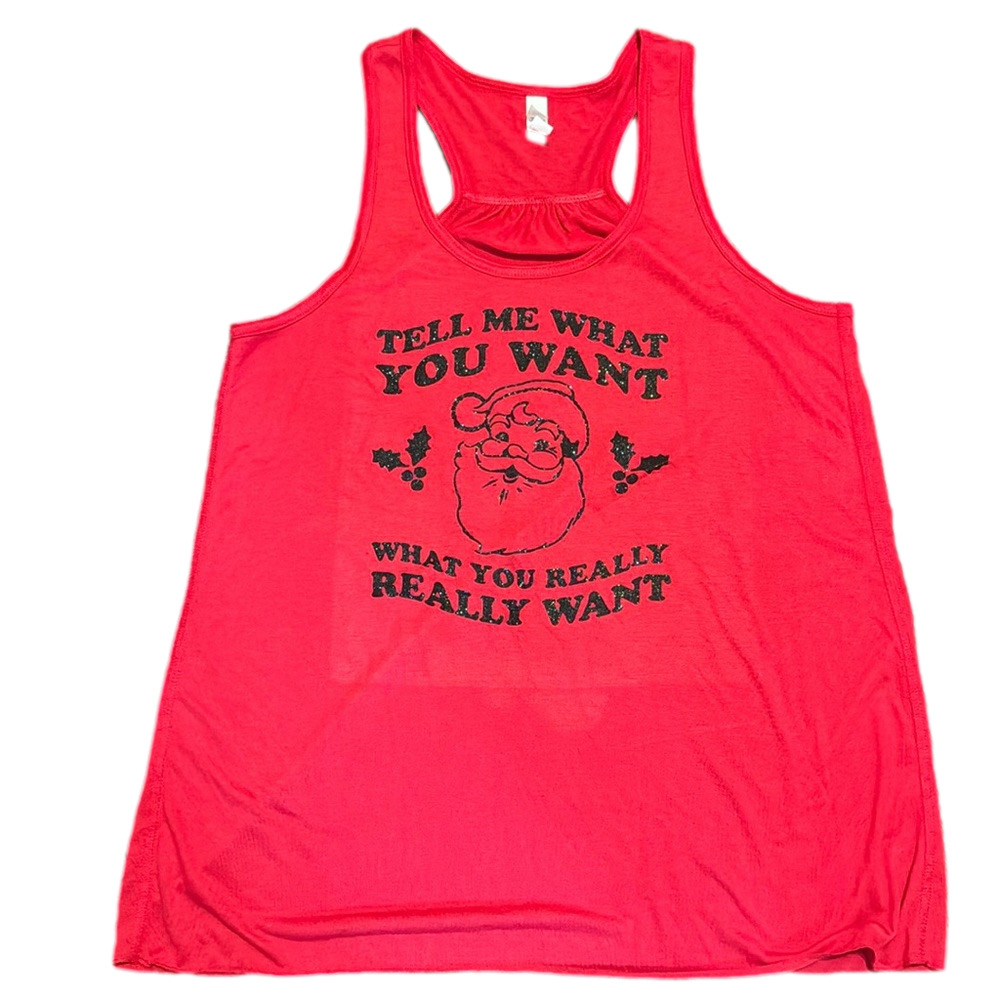 Santa Tell Me What You Want Razorback Tee